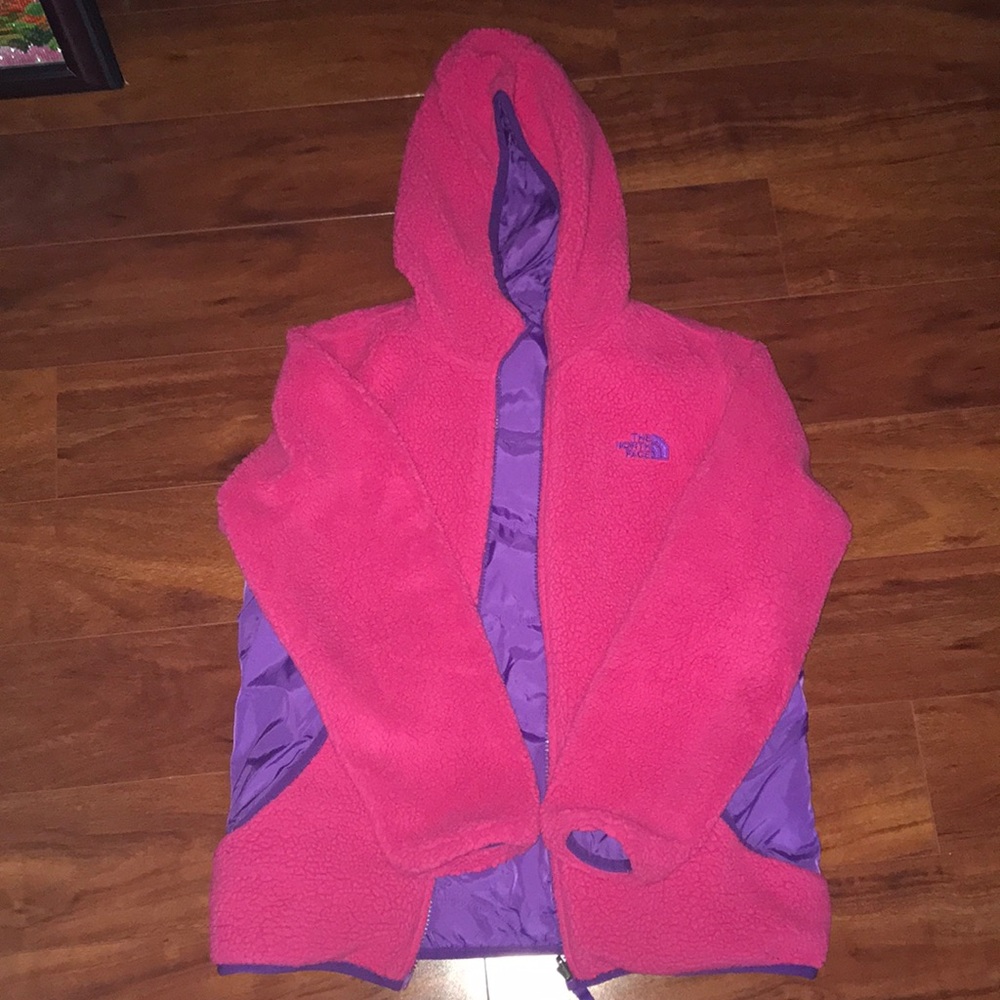 Big Girls North Face Sherpa Reversible Jacket - Picture 3 of 5